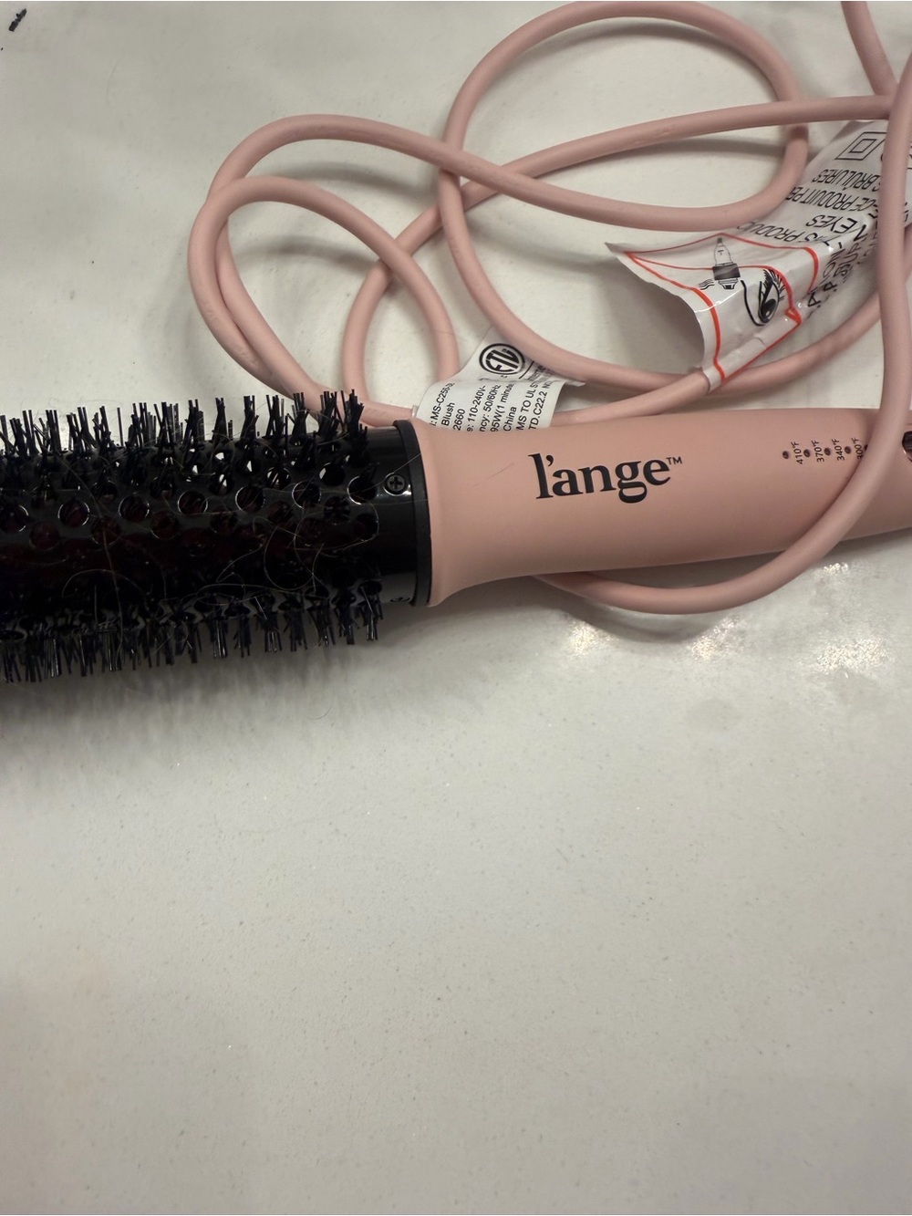 L'ange Pink Ceramic Vent Brush with Black Bristles
